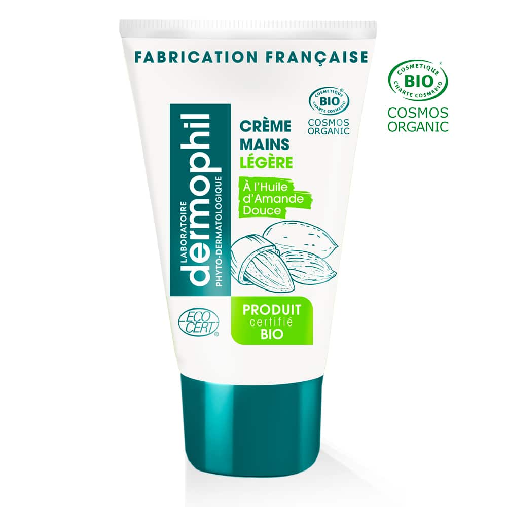 Produits vendus en grande surface - Crème mains certifié bio  - Crème Mains Légère Amande Douce BIO - Dermophil